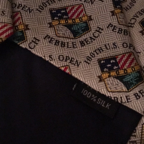 Pebble Beach 100th US Open Golf Print Mens Silk Necktie - Picture 7 of 8